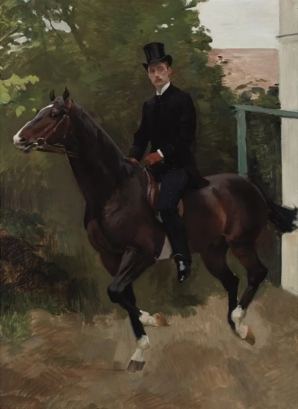 Charles Giron - Ritratto di uomo a cavallo